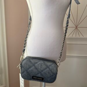 Steve Madden Denim Crossbody Bag with Chain Strap